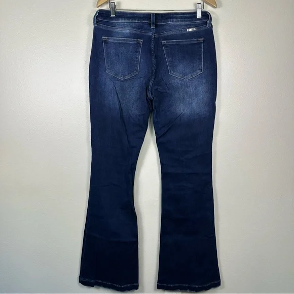 KANCAN Jaden Mid Rise Flare Distressed Stretch Denim Jeans - Picture 7 of 9